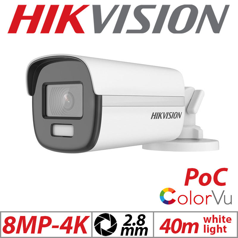 Cam analog 4K ColorVu PoC Bullet Hikvision ركاميرا كلر هيكفيجن انلوج كاميرا كلر في يو بوك بولت 4ك