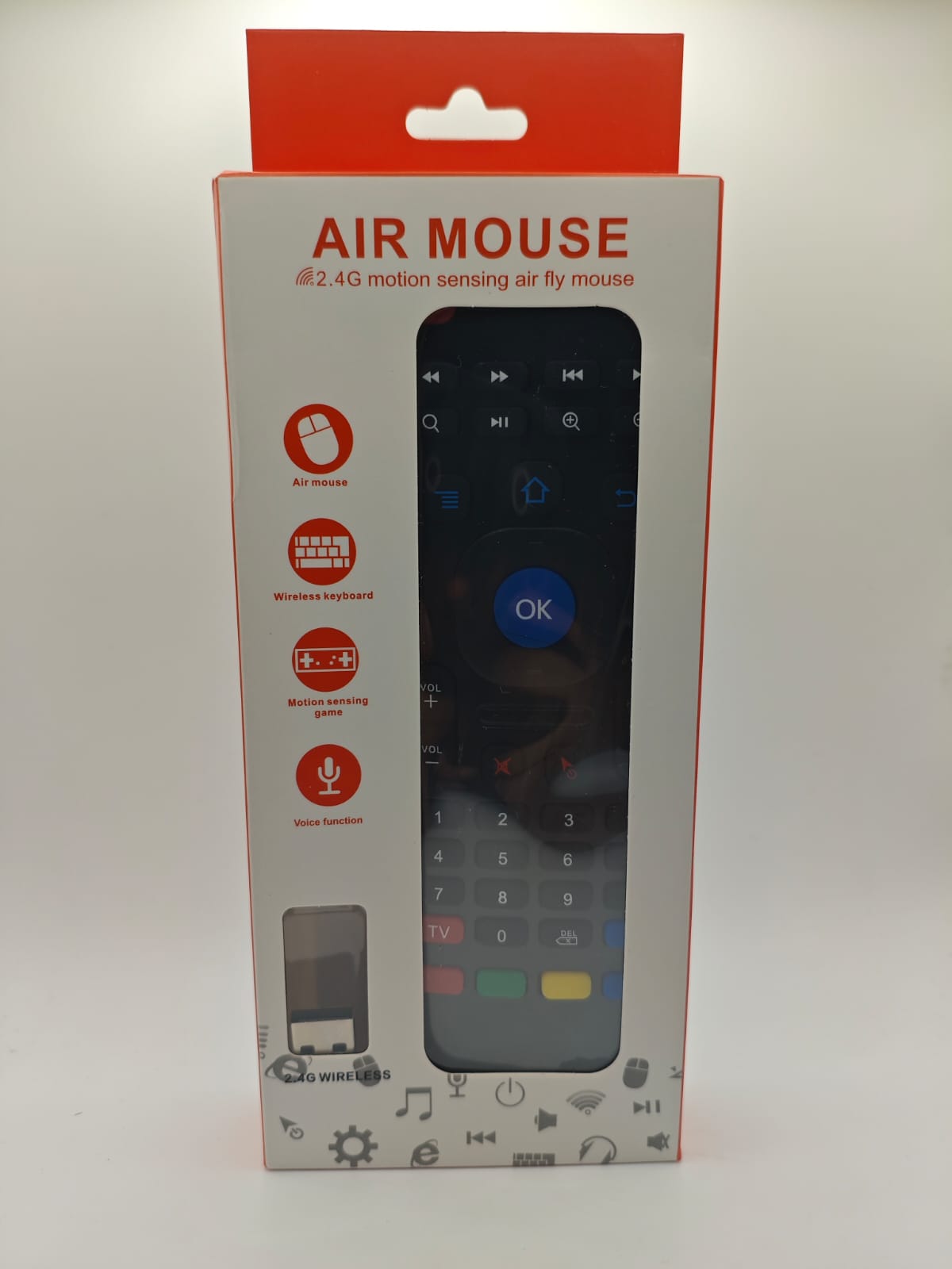 ريموت يونيفيرسال اير ماوس صوتي مع وصلة يو إس بي Remote Control Air Mouse Universal Voice with USB Receiver