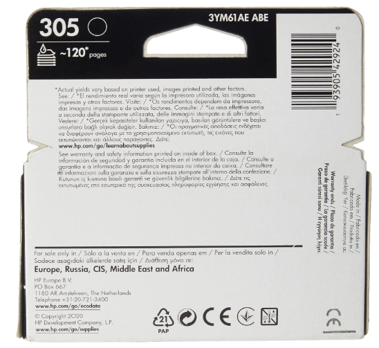 HP Ink OR Black 305 علبة حبر مطابق