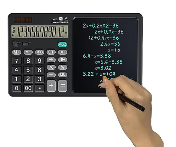 LCD آلة حاسبة كبيرة مع لوح كتابة