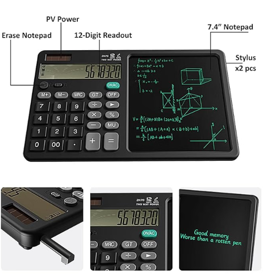 LCD آلة حاسبة كبيرة مع لوح كتابة