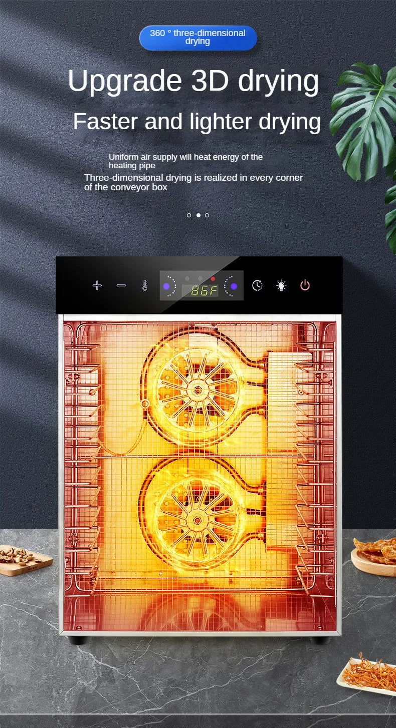 جهاز تجفيف الفواكه 6,8,12,18 طبقة