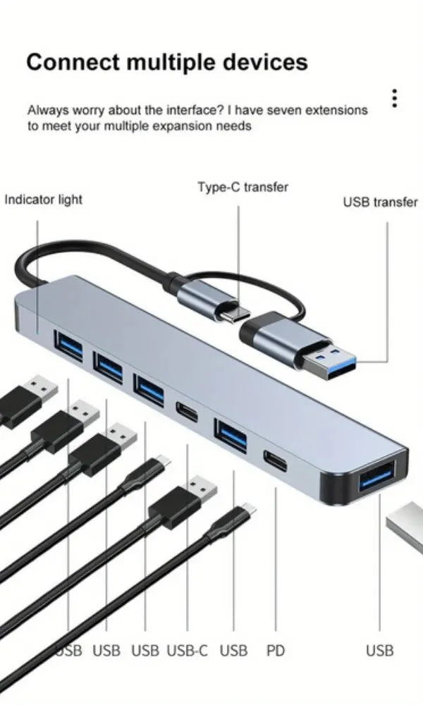 موزع USB مع 7  مخارج