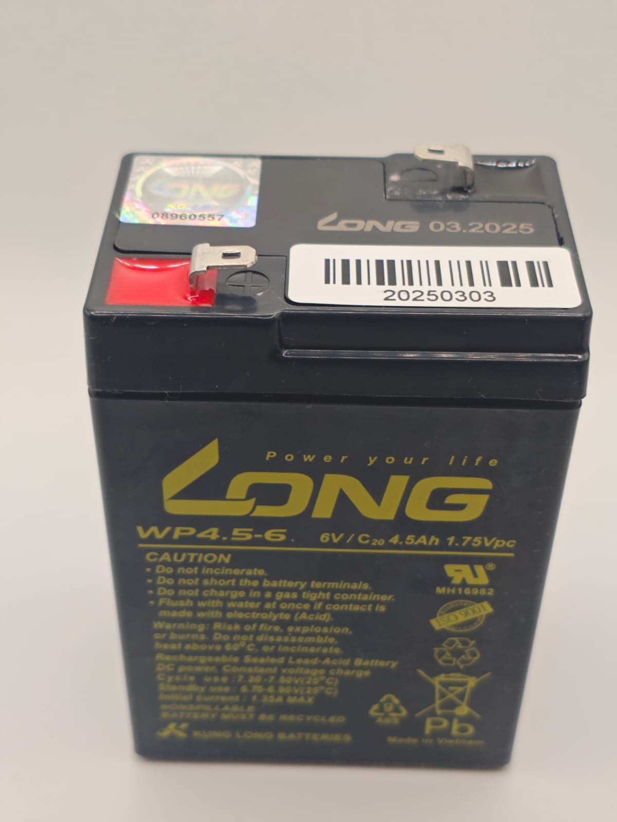 بطارية Kung Long  4.5Ah 6volt